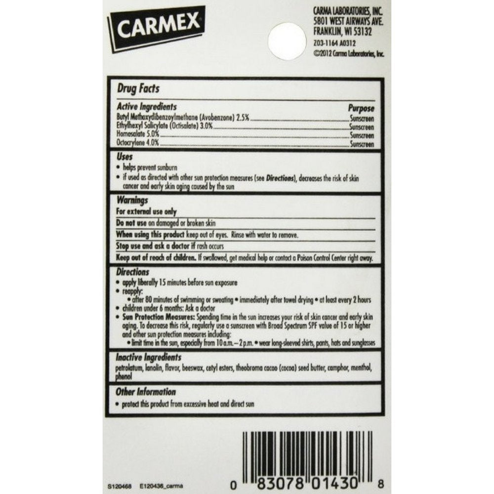Carmex Soothing Everyday Lip Balm, Cherry 0.35 oz (Pack of 6) Beauty & Personal Care Carmex