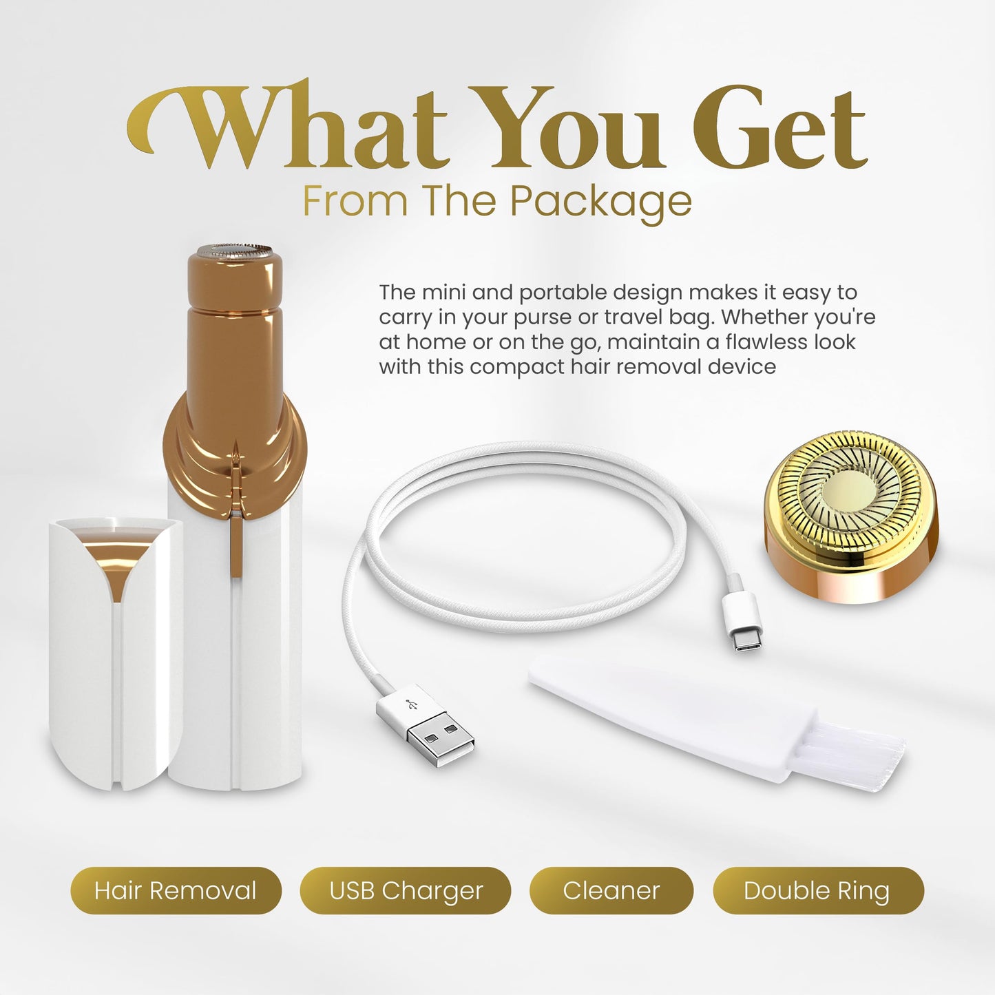 Facial Hair Remover for Women - Gentle & Painless Removal for Peach Fuzz, Lip & Chin - USB Rechargeable Beauty and Personal Care Green Cosmos
