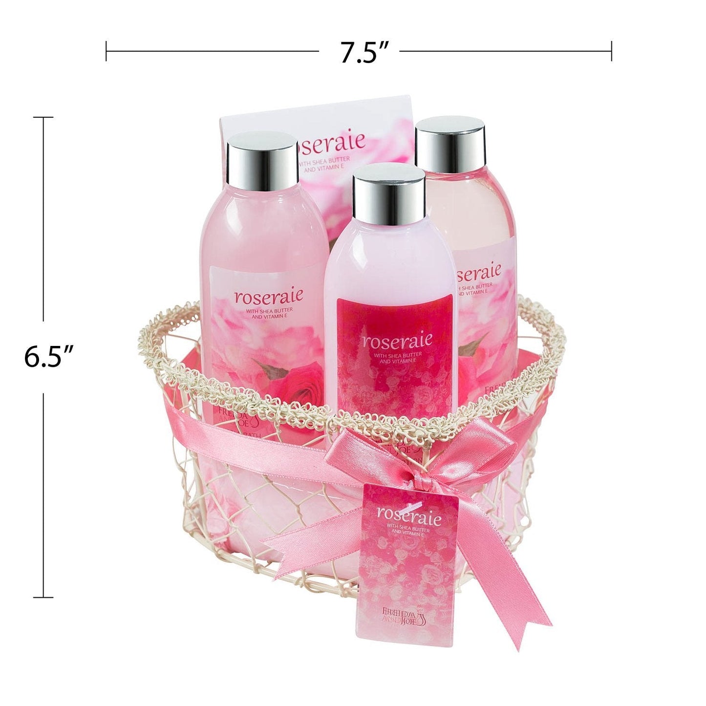 Heart Pink Rose Spa Bath and Body Gift Basket for Women with Shower Gel, Bubble Bath and Body lotion and Bath Salt Bath Gift Set - Mother's Day Gift Beauty and Personal Care Freida and Joe