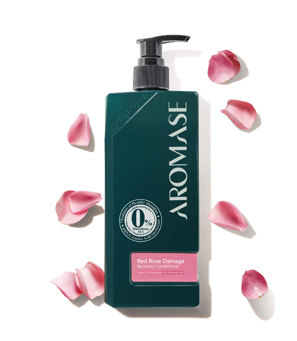Aromase Red Rose Recovery Conditioner - Natural Hair Conditioner with Rose, Jojoba, & Rosemary Oil for Dry, Frizzy Hair - 14.11 oz