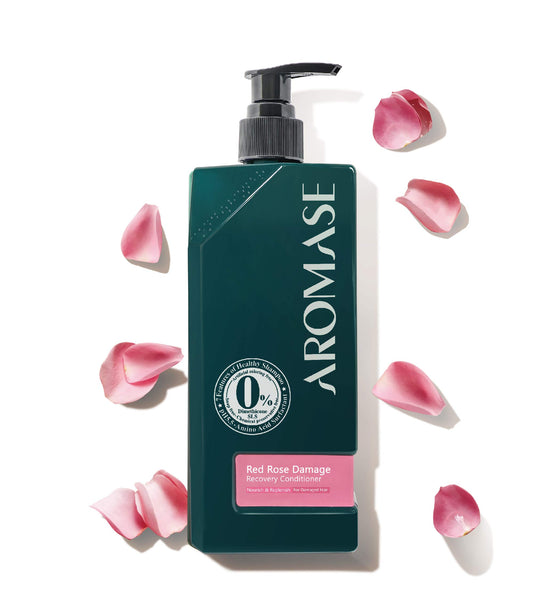 Aromase Red Rose Recovery Conditioner - Natural Hair Conditioner with Rose, Jojoba, & Rosemary Oil for Dry, Frizzy Hair - 14.11 oz