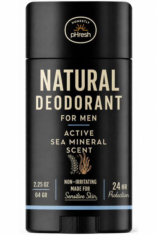 Honestly pHresh Prebiotic Natural Deodorant for Men - Aluminum & Baking Soda Free with 24 Hour Odor Protection. Clean Vegan Deodorant for Sensitive Beauty and Personal Care Honestly pHresh