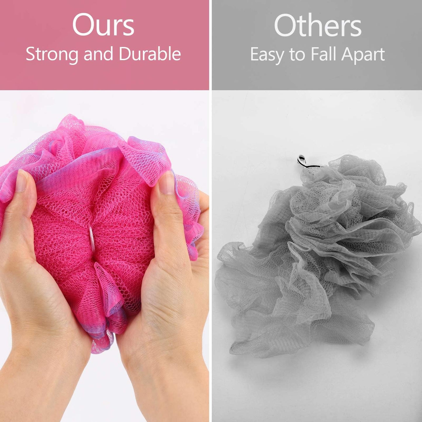 BTYMS 4 Pieces Shower Loofahs Bath Sponges 60g Bath Scrunchies Mesh Pouf Exfoliating Loofa for Body Washing Beauty & Personal Care BTYMS