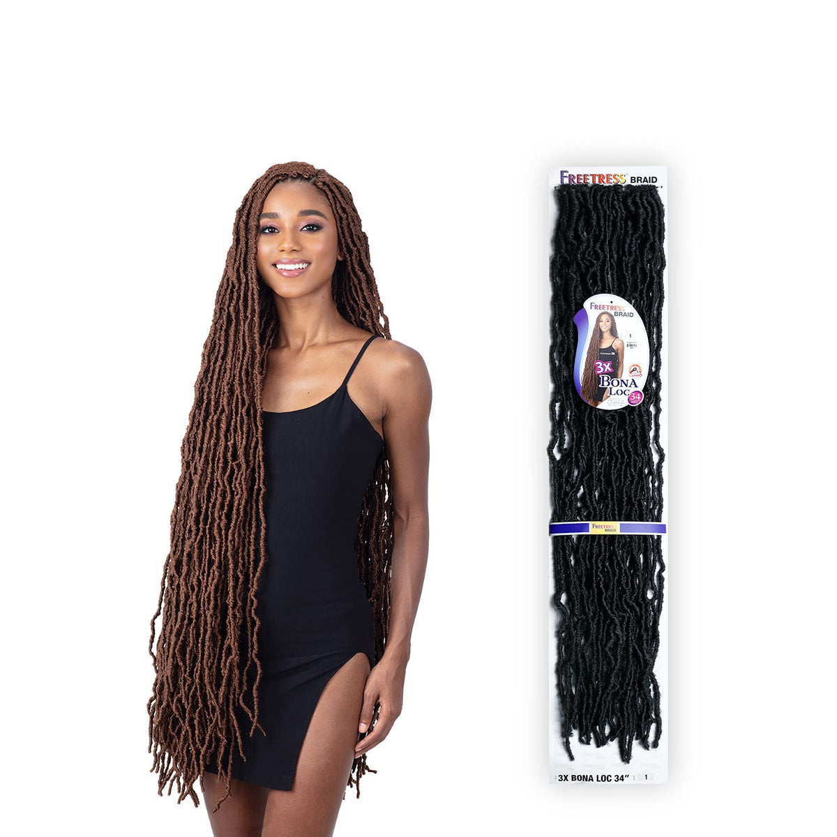 FreeTress Crochet Braids 3X Bona Loc 34" (1-pack, 1B)
