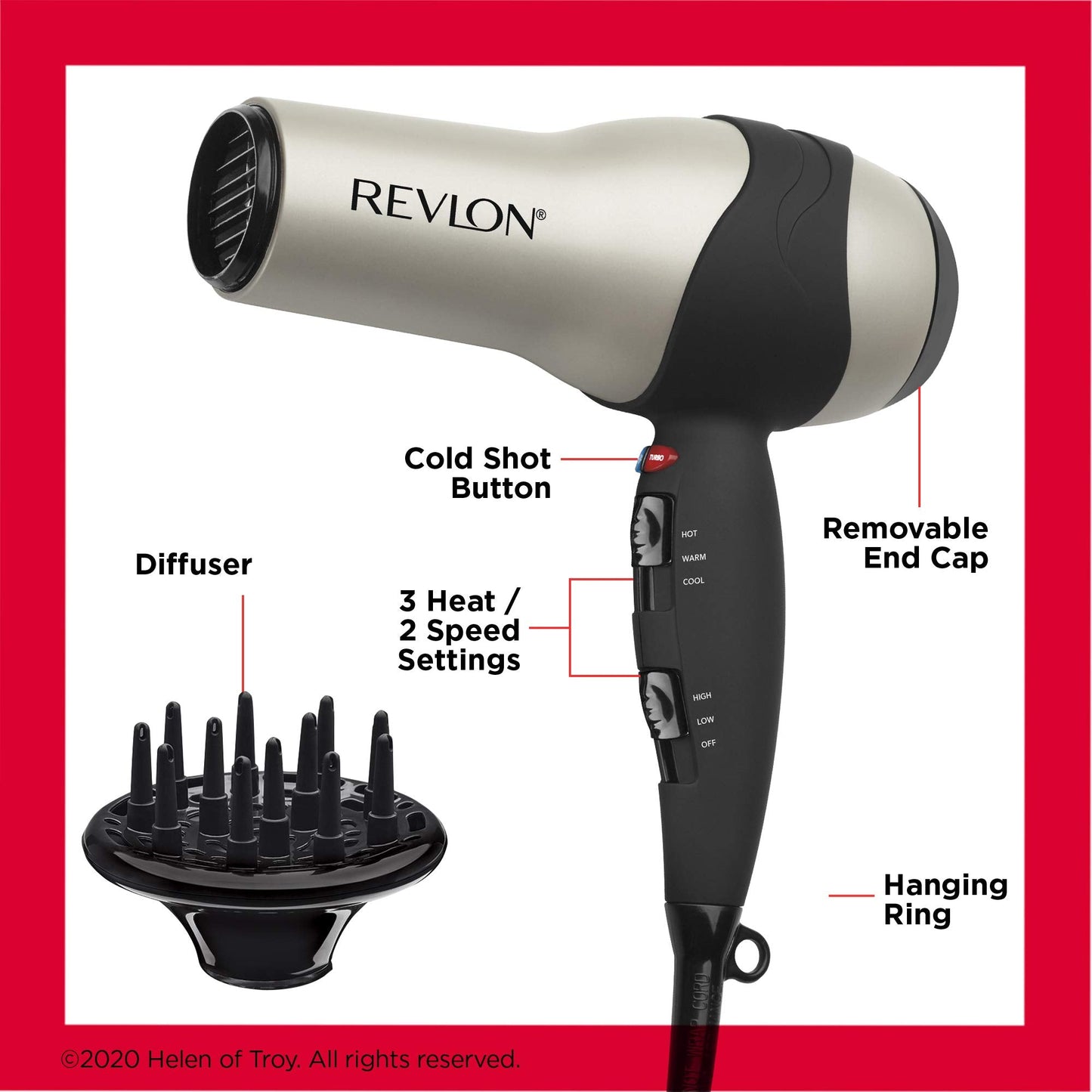 REVLON Turbo Hair Dryer | 1875 Watts of Maximum Shine, Fast Dry (Silver) Beauty & Personal Care REVLON