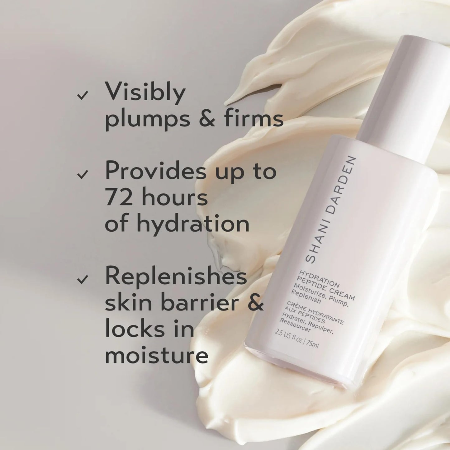 Shani Darden Hydration Peptide Cream, Oil-Free Face Moisturizer with Peptides, Squalane, Niacinamide & Ceramides for Normal to Dry Skin, Up to 72 Beauty & Personal Care SHANI DARDEN