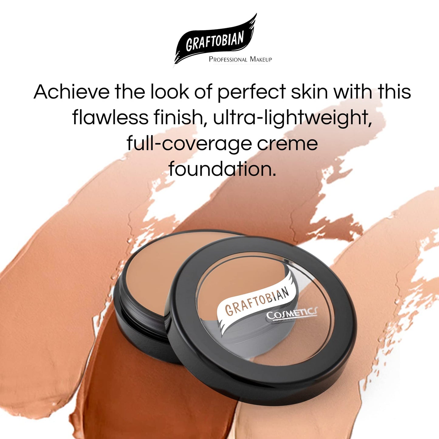 Graftobian HD Glamour Crème Foundation 1/2oz, Weightless Full Coverage Makeup, 65 Inclusive Shades, For All Skin Types, Natural or Full-Glam Looks Beauty & Personal Care Graftobian