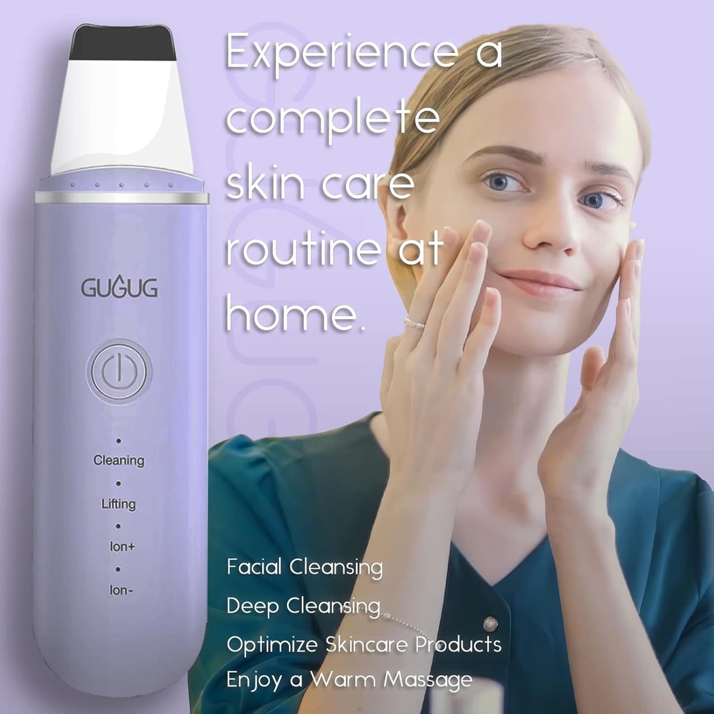 GUGUG Skin Scrubber Face Spatula, 4 Modes Skin Spatula Blackhead Remover Pore Cleaner-Purple Beauty & Personal Care GUGUG