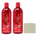 Bath & Body Works Winter Candy Apple 2 Pack Shampoo Bundle with a Natural Oats Bar Soap Beauty & Personal Care Bath & Body Works
