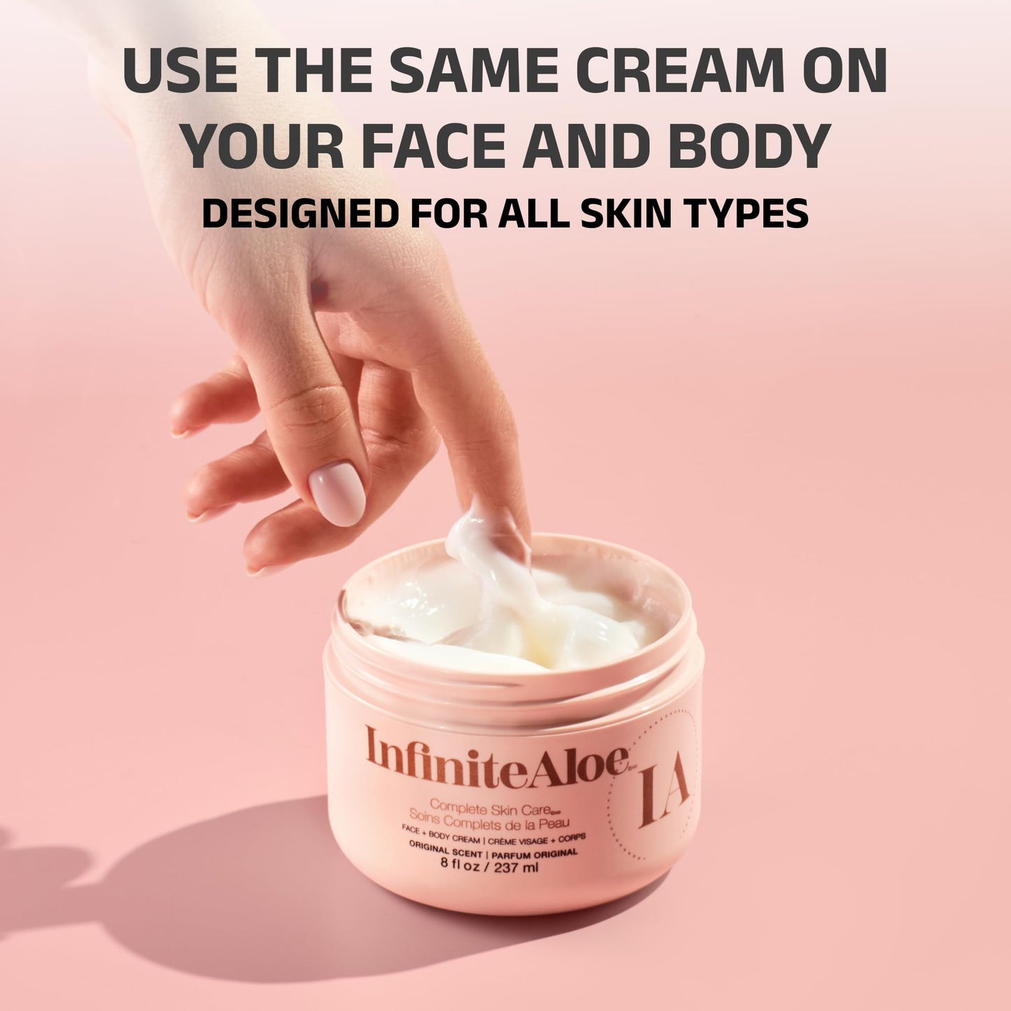 InfiniteAloe Complete Skin Care, Aloe Vera Powered Face and Body Cream for All Skin Types, Dry Skin Everyday Hero, Original Scent - Large Jar 8 oz Beauty & Personal Care InfiniteAloe