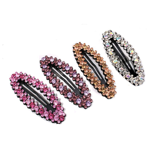 4 Pcs Shiny Rhinestone Snap Hair Clip Simple Fashion Alloy BB Clip Side Clip Hair Pins Hair Barrettes Women Hair Styling Accessories Beauty & Personal Care Teppylony