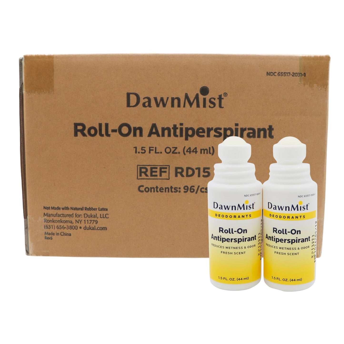 Dukal RD15 Dawn Mist Antiperspirant Deodorant, 1.5 oz, Roll-On, Fresh Scent, Travel Size, Pack of 96 Beauty and Personal Care DawnMist