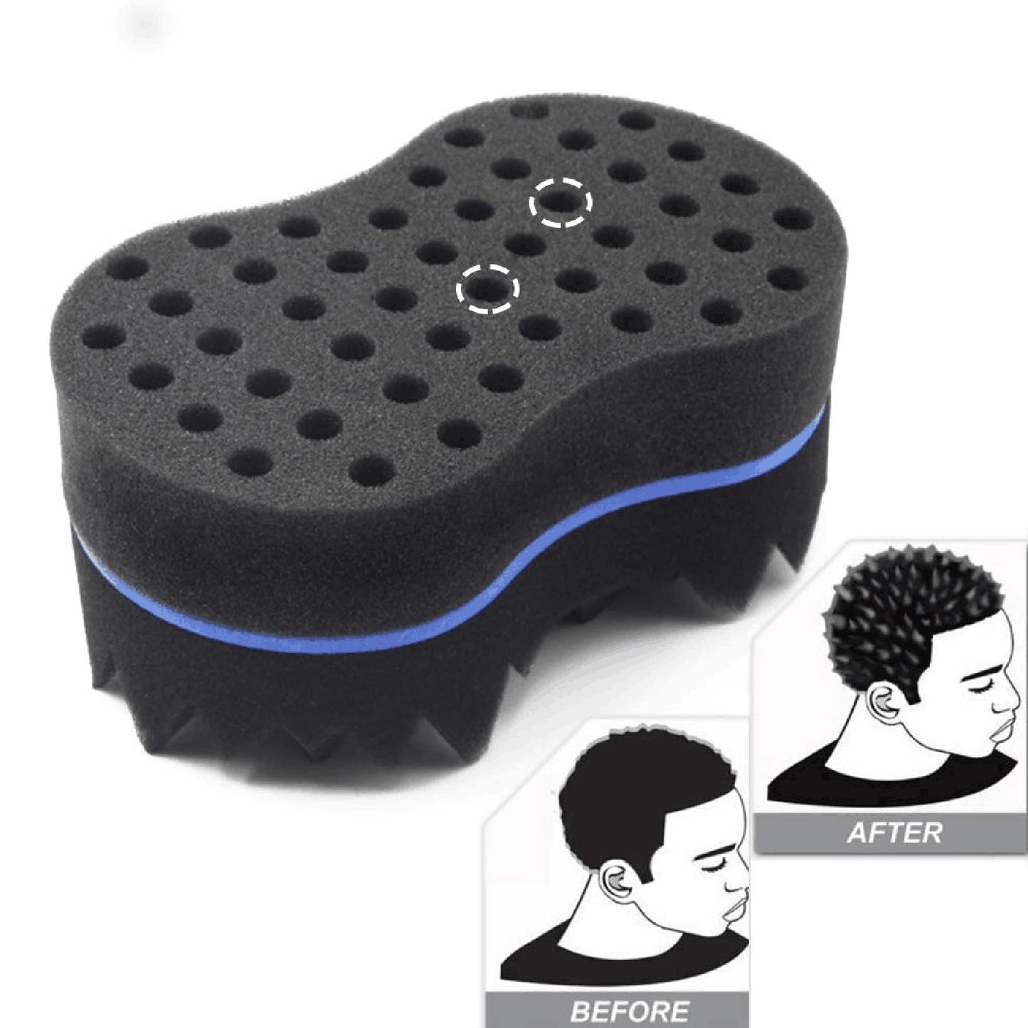 RioRand Hair Sponge Magic Barber Twist Curl Brush Sponge Dreads Locking Afro Coil Comb?Blue 4.5 Inch (Pack of 1) Beauty & Personal Care RioRand