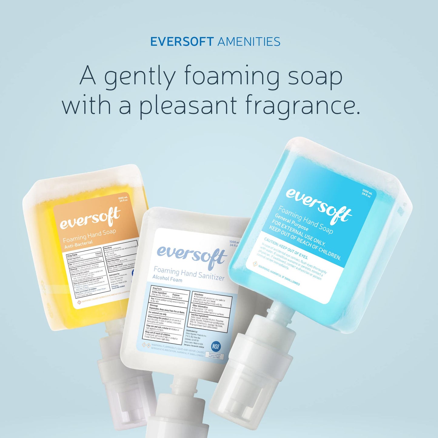 EZbrnd Eversoft Anti-Bacterial Foam Soap Refill Cartridge, 1000ml (33.8 oz) x 6 pk, ESO-002 Beauty & Personal Care EZPULL