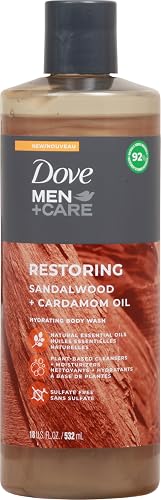 DOVE MEN + CARE Body Wash Sandalwood + Cardamom Oil to Rebuild Skin in the Shower with Plant-Based Cleansers and Moisturizers 18 oz Beauty & Personal Care DOVE MEN + CARE