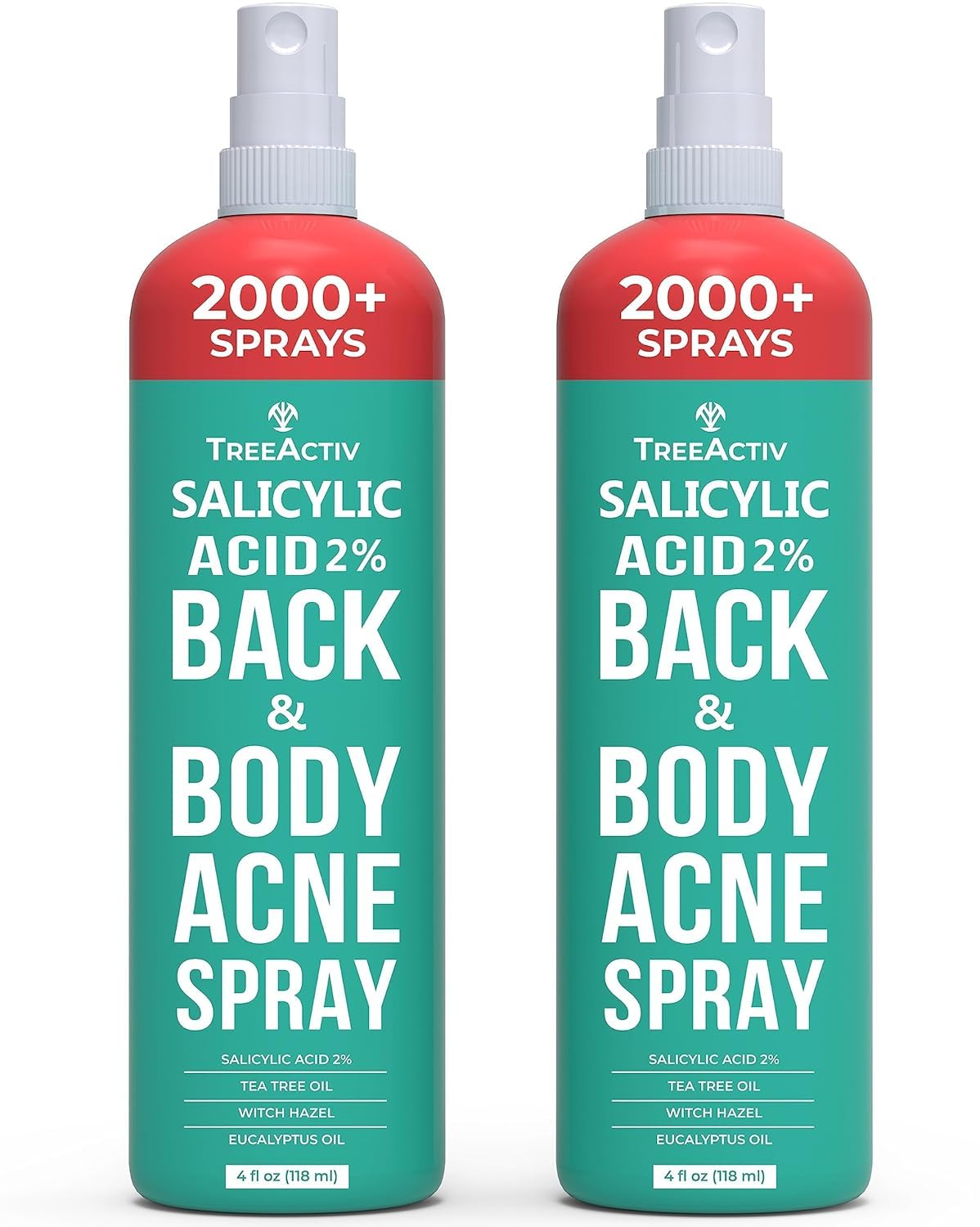 Salicylic Acid Back & Body Acne Spray, Back Acne Solution For Women And Men, Acne Body Spray with Tea Tree Oil, Fast-Drying Back Acne Spray, Fine Beauty & Personal Care TreeActiv