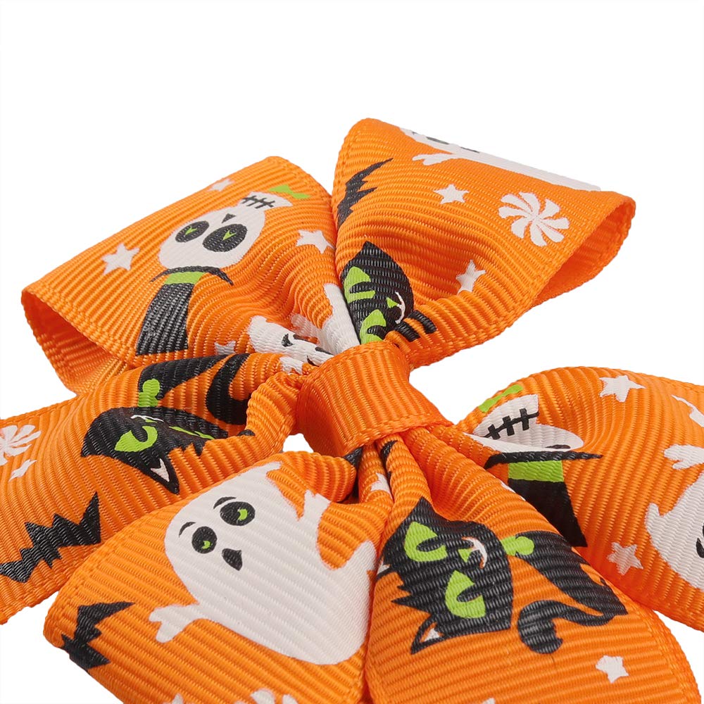 Rocutus 12pcs/set Halloween's Day Bow Knot Hair Pins Boutique clips Grosgrain Ribbon Halloween Hair Bows (Halloween 1) Beauty & Personal Care Rocutus