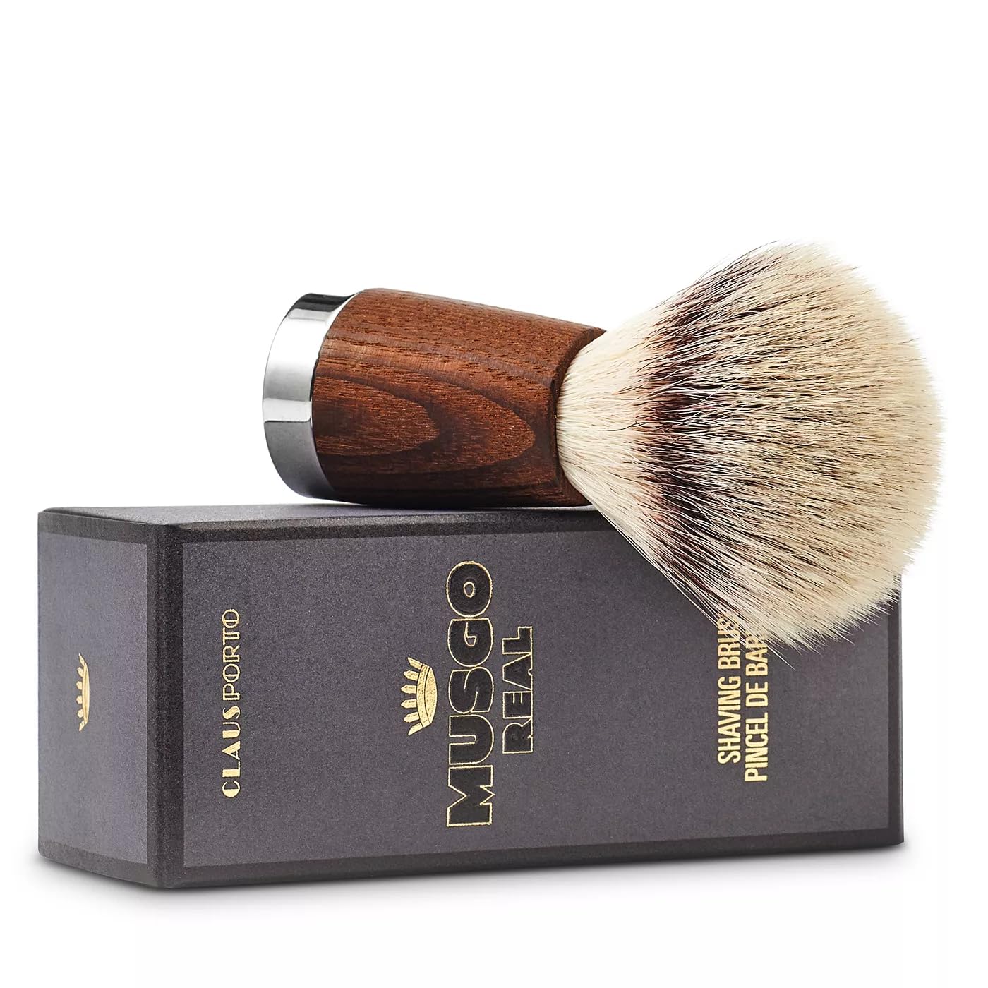 Claus Porto - Musgo Real Shaving Brush - Wood + Metal Handle - Handmade, Soft, Synthetic Bristles Beauty and Personal Care Claus Porto
