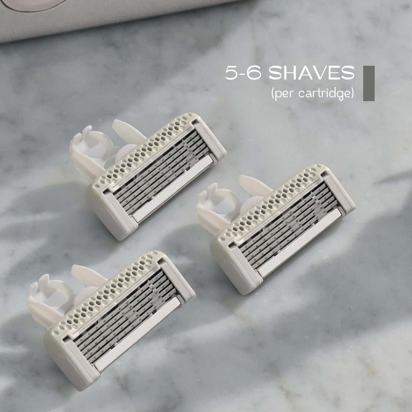 SKAURA Face Shaving Replacement Cartridges - 3 5-Blade Precision Razor Refills with Back Trimmer, Patented Design, Sensitive Skin Compatible, Easy Beauty and Personal Care SKAURA
