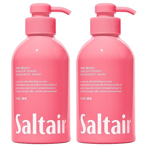 Saltair Body Wash 2-Pack - Moisturizing Body Wash with Hyaluronic Acid & Coconut Oil - Scented Shower Gel for Women and Men - Pink Beach Scent, 2x Beauty & Personal Care Saltair