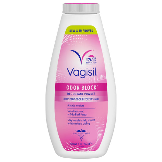 Vagisil Odor Block Deodorant Powder for Women, Helps to Prevents Chafing, Talc-Free, 8 Ounce (Pack of 1) Beauty & Personal Care Vagisil