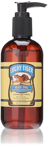 Lucky Tiger Shampoo and Body Wash (8 Oz) - All-in-One Mens Body Wash & Daily Shampoo - Invigorating Peppermint & Rosemary Formula -Sulfate-Free Beauty & Personal Care Lucky Tiger