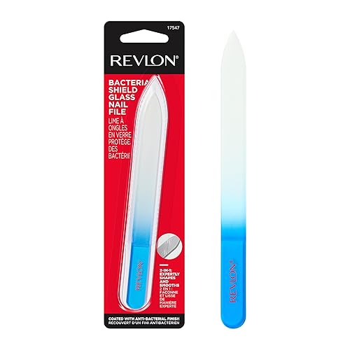 Revlon Glass Nail File, Manicure Tool for Shaping Natural Fingernails, Self-Cleaning with Bacteria Shield Technology, 1 Count Beauty & Personal Care REVLON