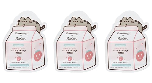 The Crème Shop x Pusheen Printed Essence Sheet Mask - Formulated with Collagen, Lactic Acid, and Strawberry for Glowing, Moisturized Skin (Strawberry Beauty & Personal Care The Crème Shop