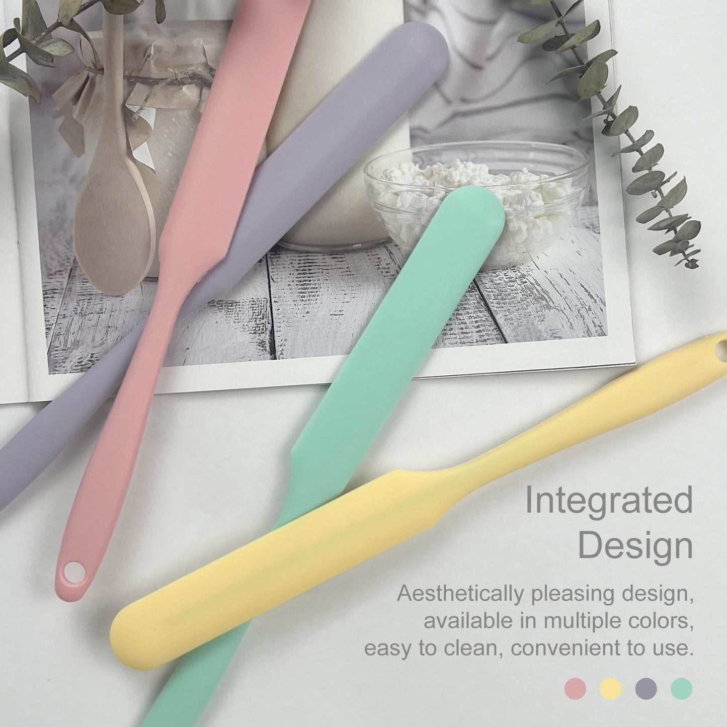 Jaasuee 4-Piece Non-Stick Wax Spatulas Set, Silicone Waxing Applicators for Hair Removal, Home Salon Body Use (Pink, Yellow, Purple, Green) Beauty and Personal Care Jaasuee