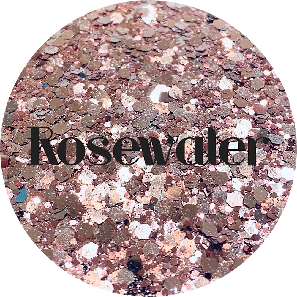 Rose Gold Polyester Glitter | Craft Glitter | Glitter for Arts & Crafts | Tumblers | Cosmetics | Nails | Epoxy Resin Art | Slime | DIY | Body Glitter Beauty & Personal Care Glitter Heart Co.