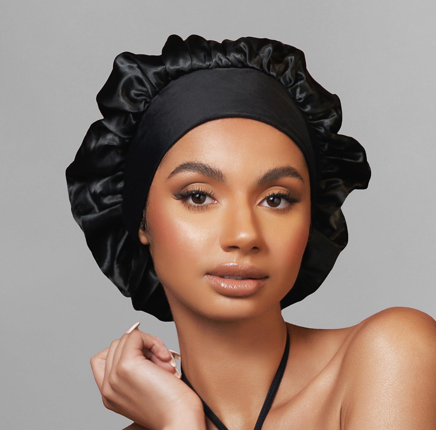 KISS Colors & Care Silky Satin Wide Edge Double Wear Cap XL, Black, Double Sided Reversible Design, Premium Charmeuse Fabric, Protects styles Beauty & Personal Care KISS COLORS & CARE
