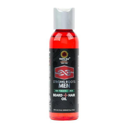 Strong Roots Men Beard + Hair Oil - for Grooming, Moisturizing Conditioner Softens and Promotes Beard Growth, Itch Relief, Natural Jamaican Black Beauty & Personal Care Tropic Isle Living