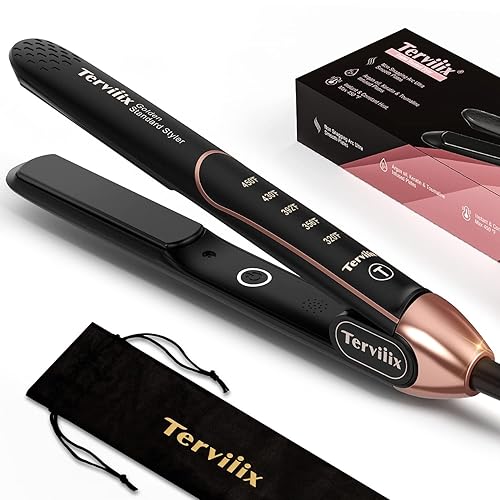 Terviiix Non-Snagging Ceramic Flat Iron Hair Straightener 1 inch, Plancha De Cabello,3X Less Damage Hair Straightener and Curler, 15s Fast Heating, 5 Beauty & Personal Care Terviiix