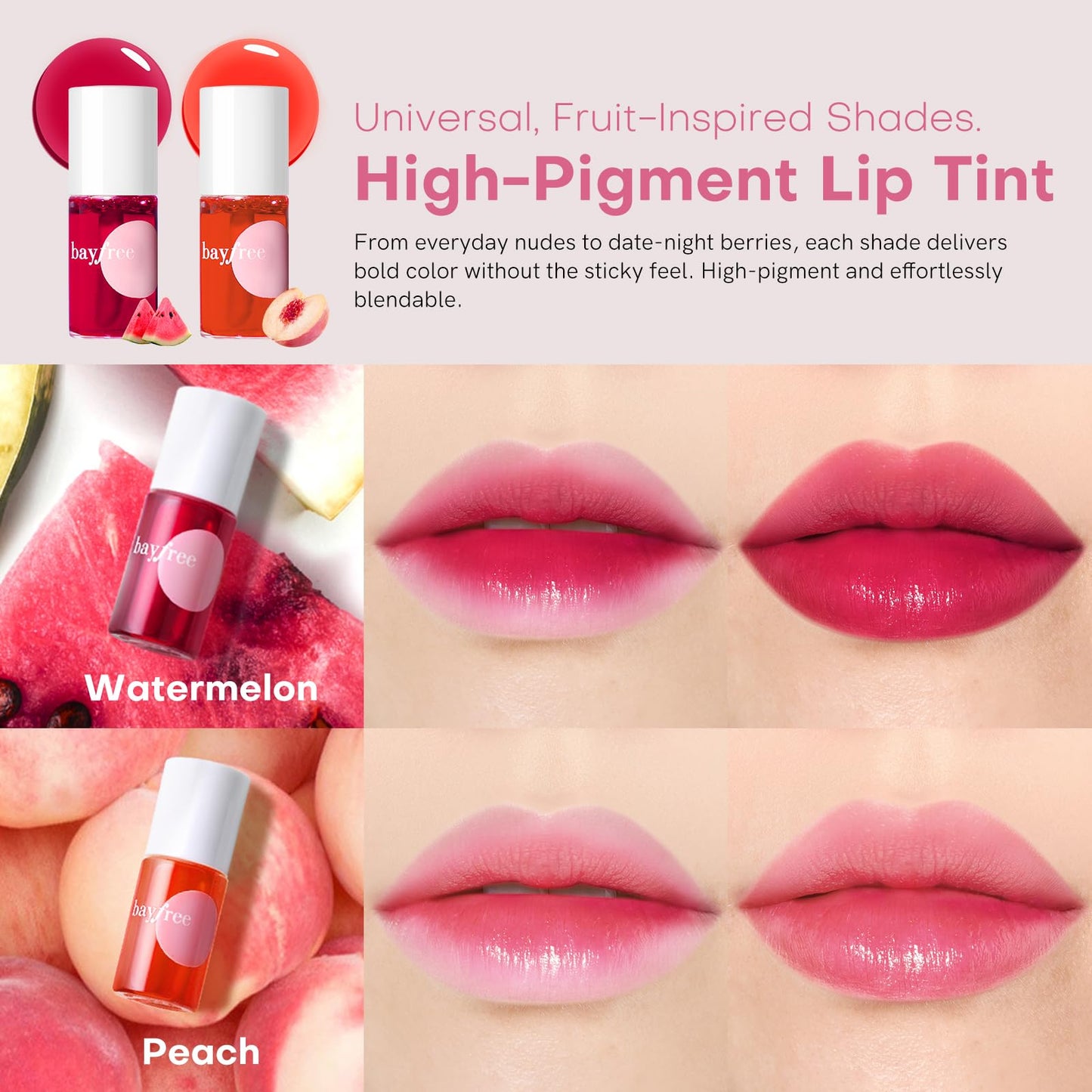 bayfree Lip Tint Stain Set, 2 PCS Korean Water Tint Lightweight Non-sticky, Waterproof Long Lasting Liquid Blush & Lip Stain, Transfer-Proof, Matte Beauty and Personal Care bayfree