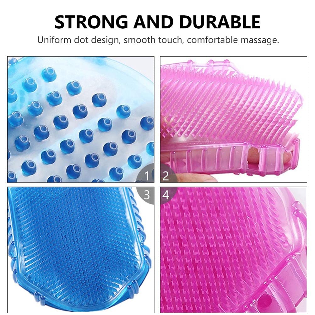 Shower Bath Body Brush 2 Pcs Exfoliating Gloves Exfoliating Bath Scrub Gloves Massage Gloves for Body, Bath, Scrub and Spa Massage Silicone Body Beauty and Personal Care EXCEART