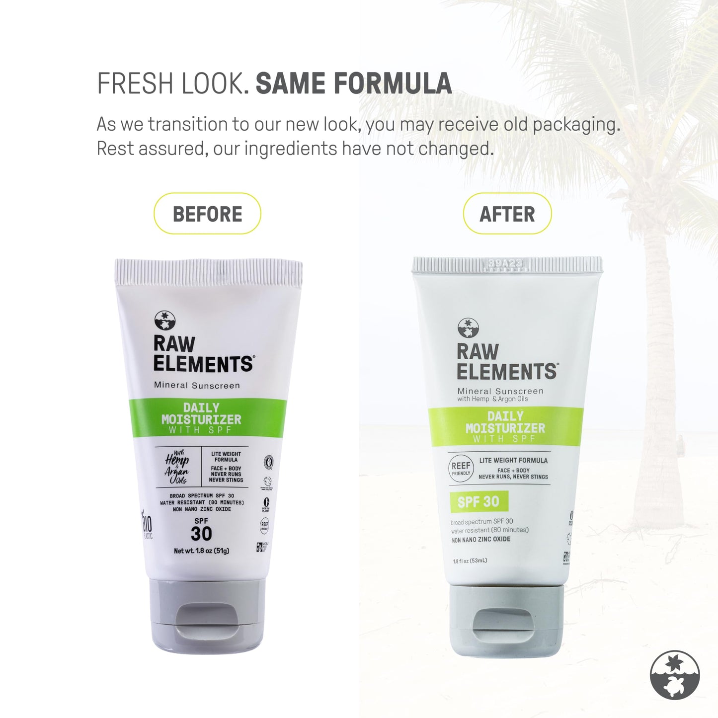 Raw Elements Daily Lifestyle Moisturizer Bio-Resin Tube - SPF 30, UVA-UVB Protection, Non-Nano Zinc, Reef-Safe, Water Resistant, 1.8 oz Beauty & Personal Care Raw Elements