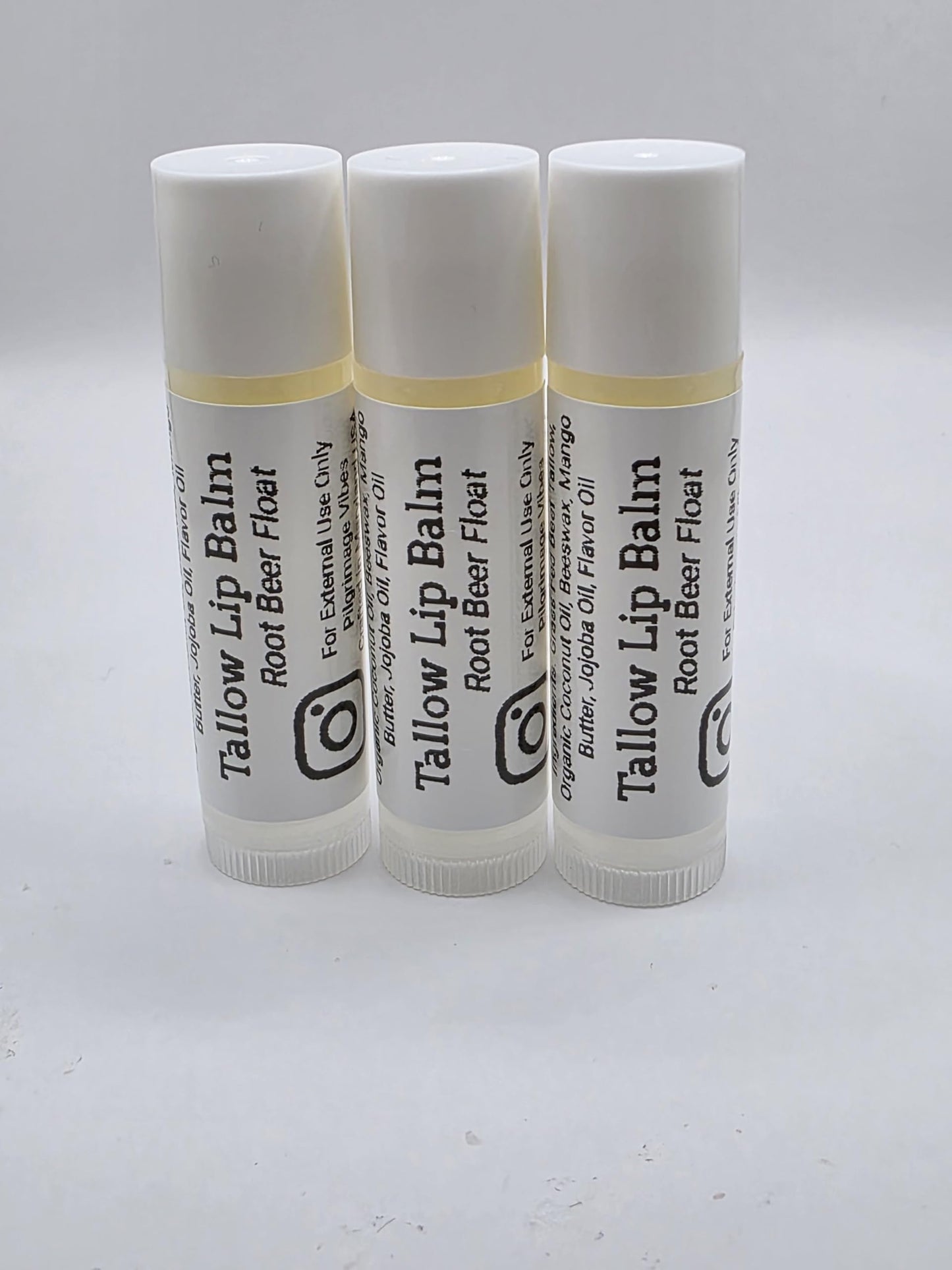 Tallow Lip Balm (Root Beer Float) Handmade Grass Fed Beef Tallow Lip Balm with Nourishing Oils (3 Pack) Beauty and Personal Care Pilgrimage Vibes