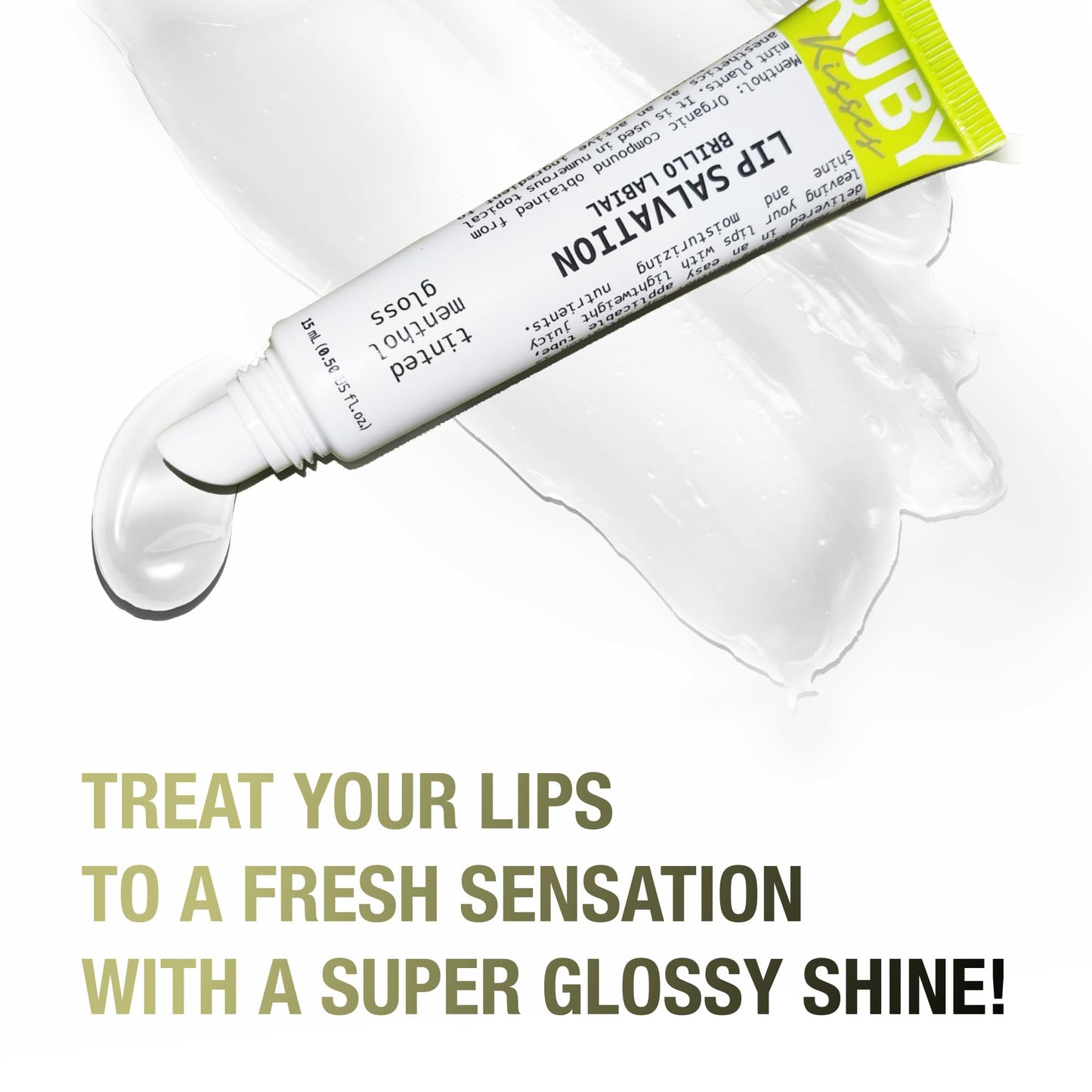 Ruby Kisses Salvation Lip Gloss, Lightweight, Juicy Shine, Menthol Infused Conditioning Lip Treatment, Heals, Cools & Calms, Deep Hydration Lip Care Beauty & Personal Care Ruby Kisses