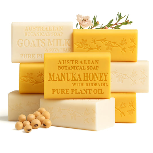 Australian Botanical Goats Milk Soap and Manuka Honey 6.6 OZ, Triple Milled Bars made with a Natural Soap Base and Enriched with Organic Shea Butter Beauty & Personal Care Australian Botanical Soap
