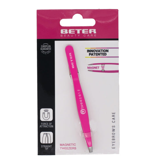 Pinza Depilar Magnética Punta Recta #Fucsia Beauty and Personal Care Beter