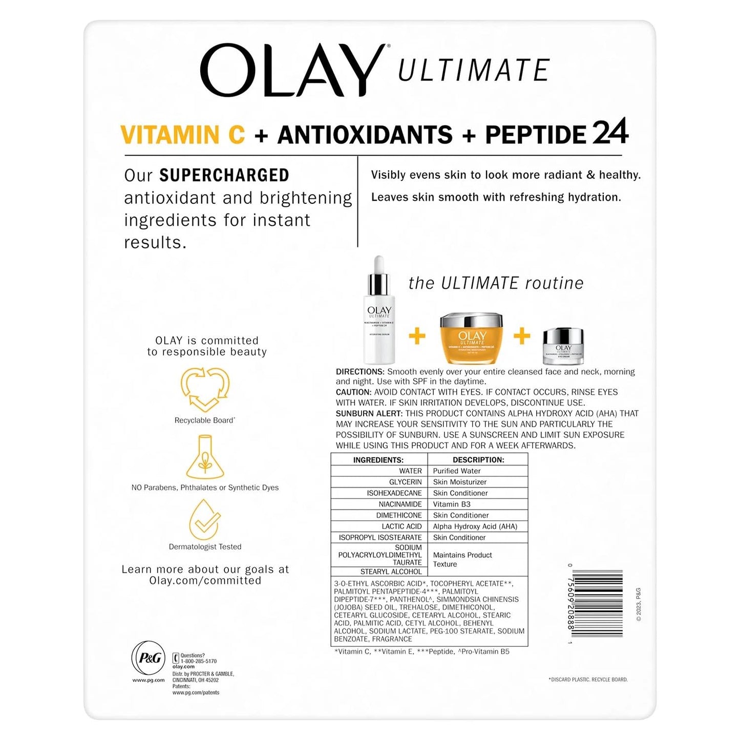 Olay Ultimate Vitamin C + Antioxidants + Peptide 24 Moisturizer, 1.7 Oz (2 Pack) Beauty & Personal Care Olay