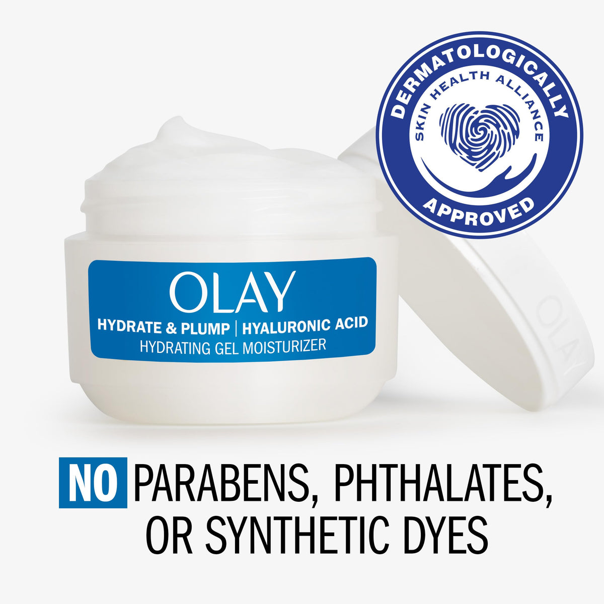 Olay Hyaluronic Acid Face Mousturizer, Plump & Hydrate, Fragrance-Free - Hydrating Gel for Dry Skin Retain & Replenish Moisture, with Niacinamide Beauty & Personal Care Olay