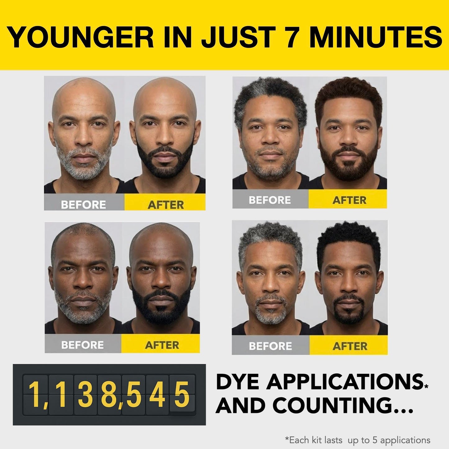 Reusable Hair & Beard Dye for Black Men - Jet Black 1.7 | Up to 5 Uses, 7 Minutes | Natural Gray Coverage, No-Drip Cream with SkinArmour® - Cleverman Beauty & Personal Care CLEVERMAN