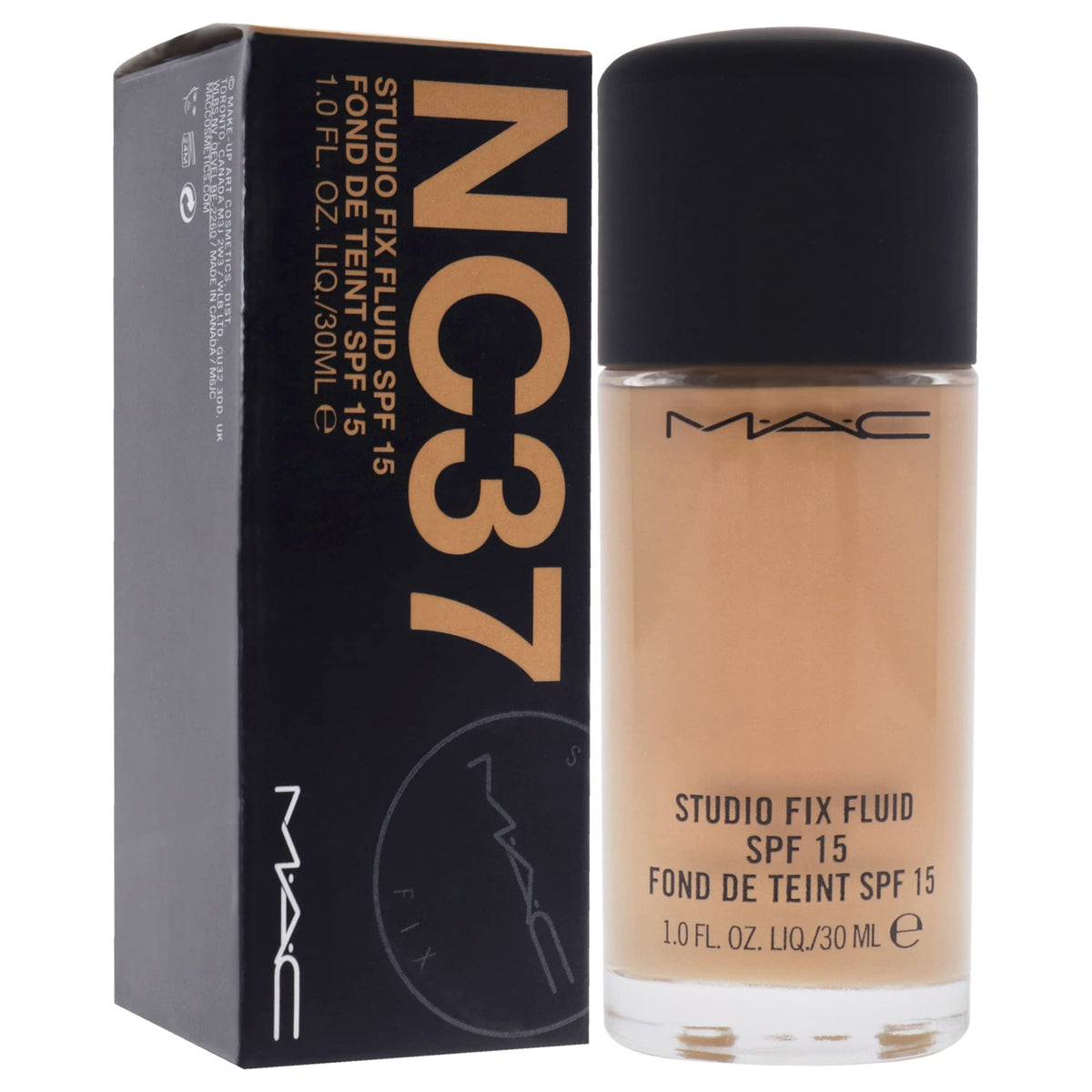 MAC Studio Fix Fluid Foundation SPF5, NC37, Clean, 1 Fl Oz (103522) Beauty & Personal Care MAC
