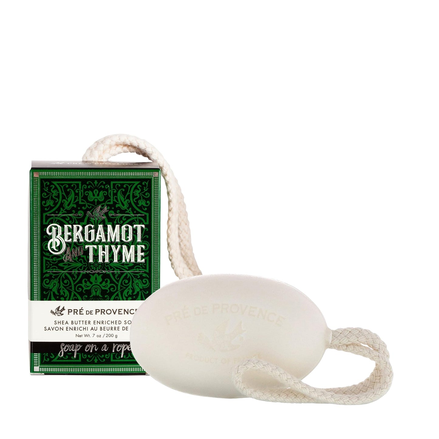 Pre de Provence Soap on a Rope Shea Butter Enriched French Bar Soap, 200g, Bergamot & Thyme Beauty and Personal Care Pre de Provence