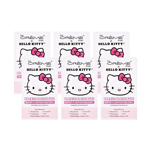 The Crème Shop Hello Kitty Bye Bye Blackheads Nose Pore Strips, Nose Pore Mask - Pack of 6 Beauty & Personal Care The Crème Shop