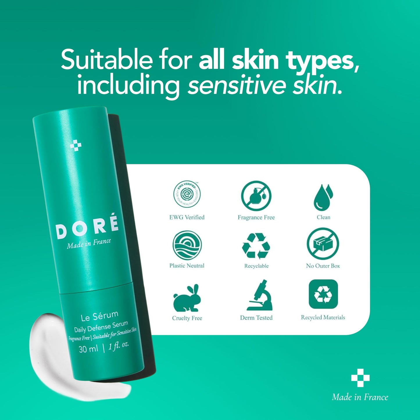 Dore - Le Sérum - Vitamin C Serum - Hydrates Skin and Improves Appearance of Dark Spots, Tone, Fine Lines & Wrinkles, for Oily, Dry & Sensitive Skin Beauty & Personal Care Doré
