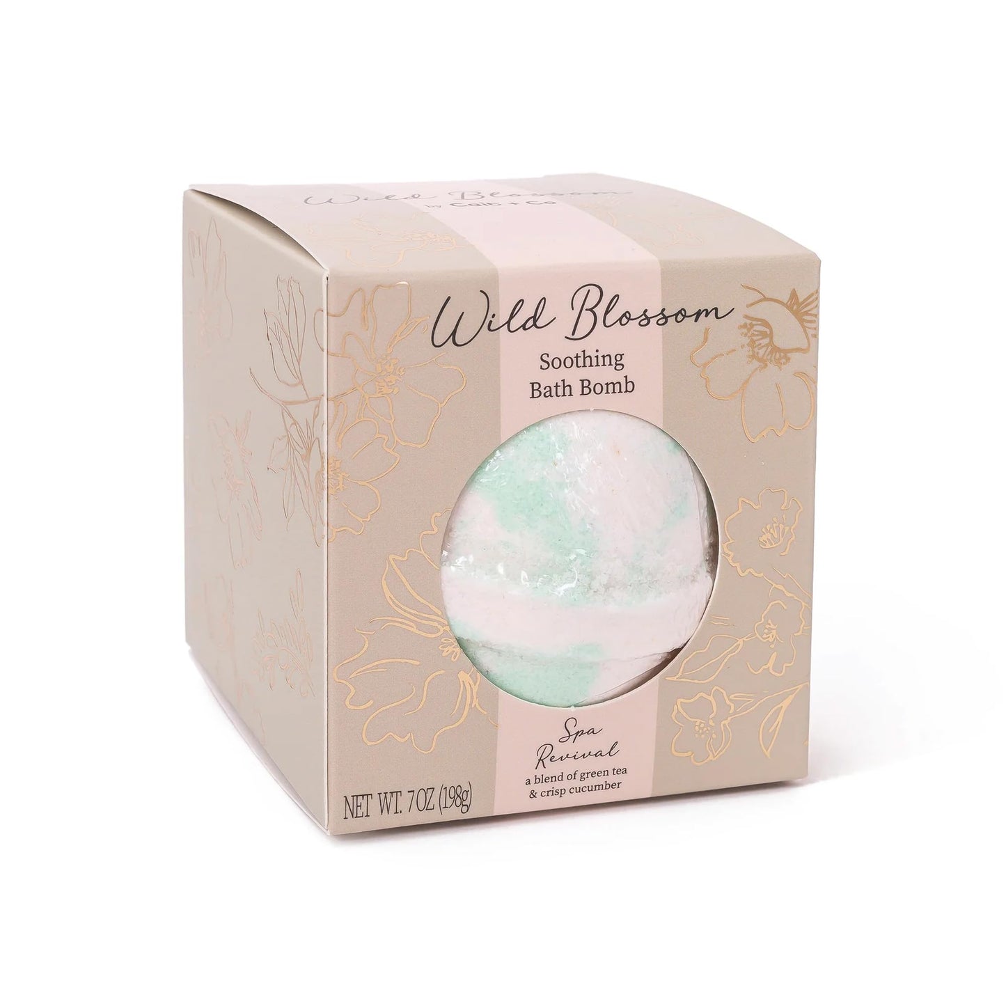 Cait + Co Soothing Bath Bomb Giftable, 7 Ounce Essential Oil, Green Tea and Cucumber Scent, Spa Revival Beauty & Personal Care Cait + Co