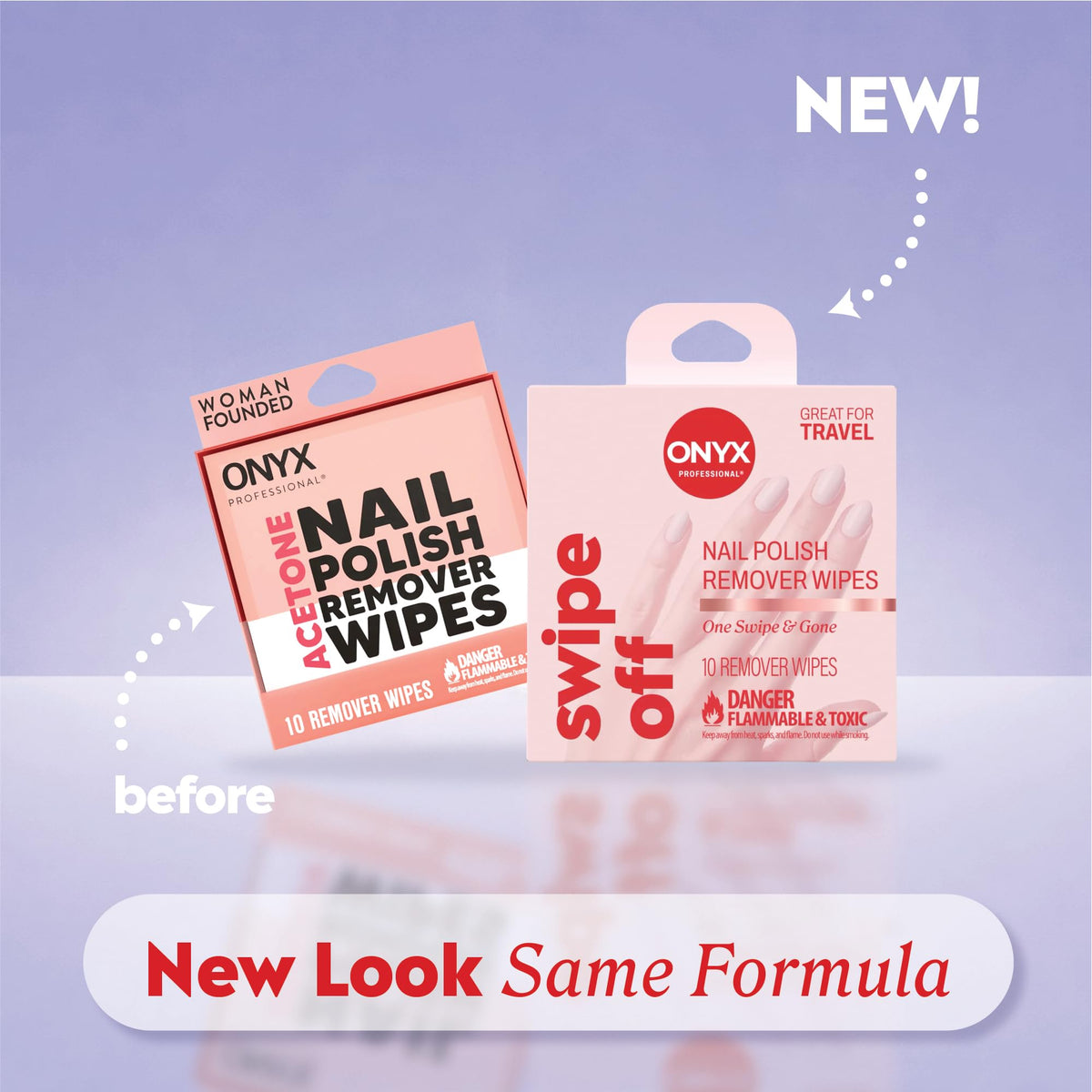 Onyx Professional Nail Polish Remover Pads, Acetone Wipes, 40 Wipes