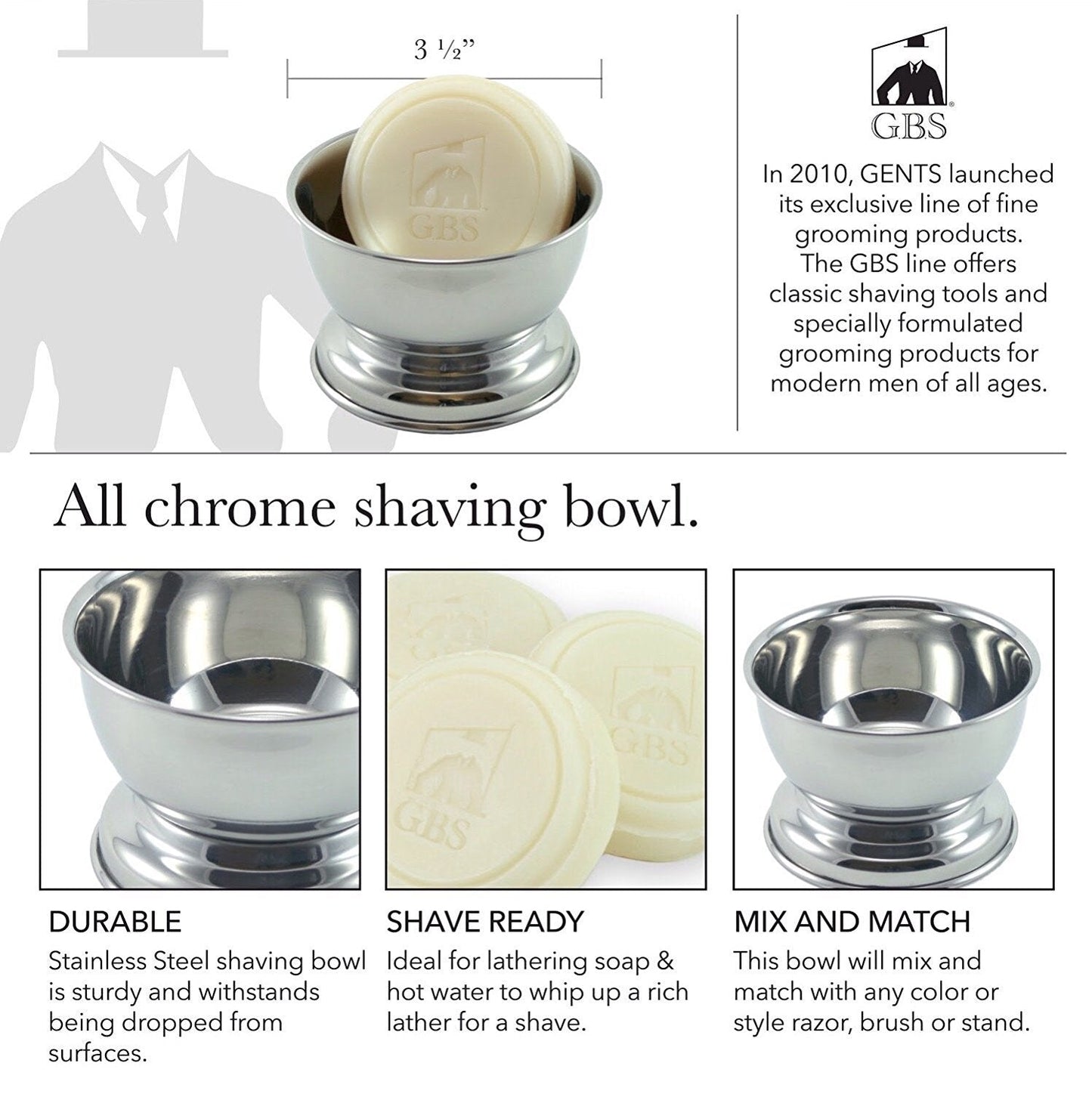 G.B.S Men's Shaving Set- MK34 Double Edge Safety Razor, Bristle Hair Brush, Dual stand, Chrome Shaving Bowl, Natural shave Soap, Leather Razor Case Beauty and Personal Care G.B.S